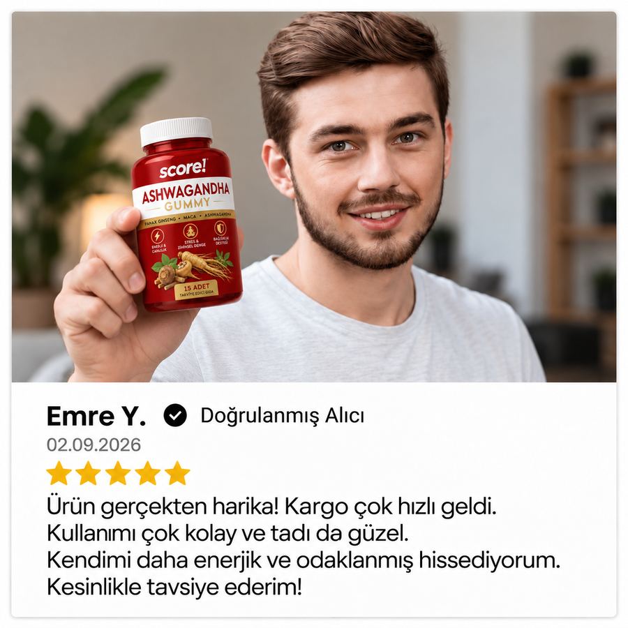 Score! Ashwagandha Gummy müşteri yorumu