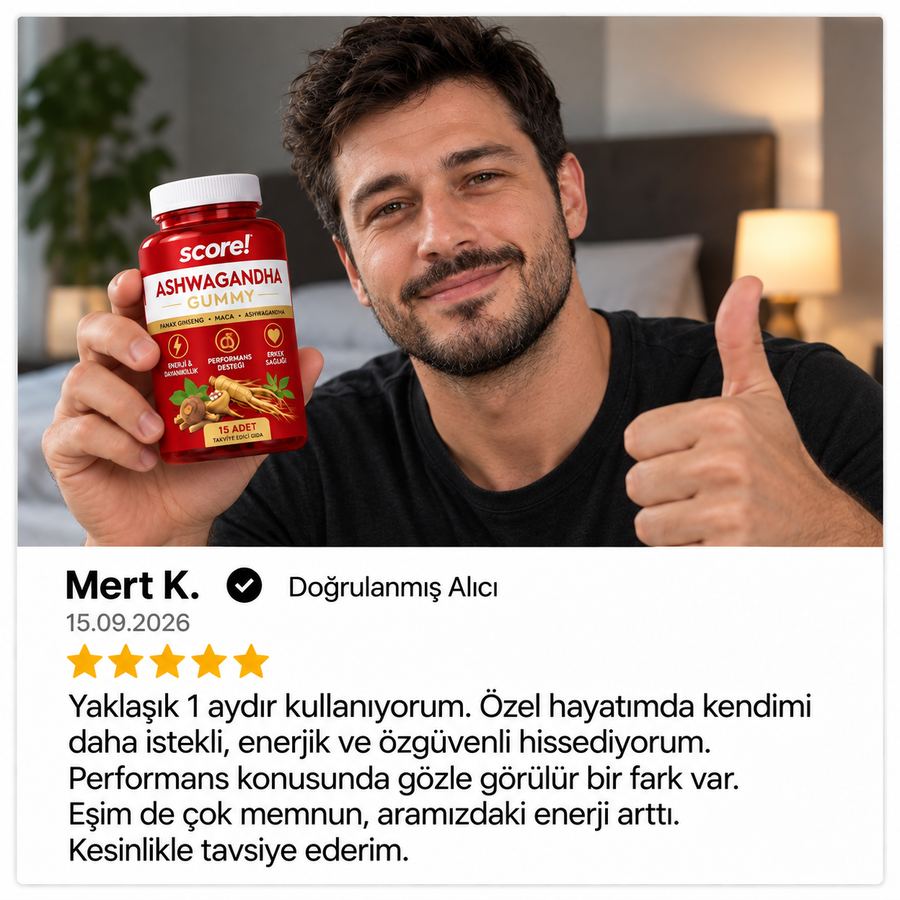 Score! Ashwagandha Gummy müşteri yorumu