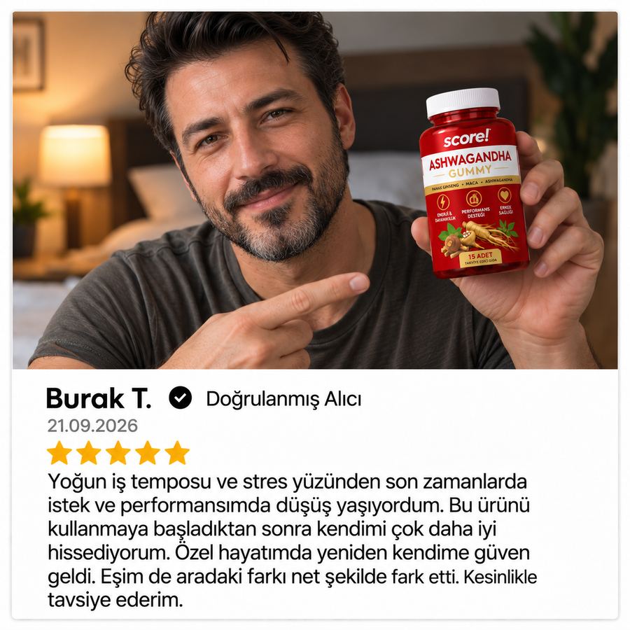 Score! Ashwagandha Gummy müşteri yorumu