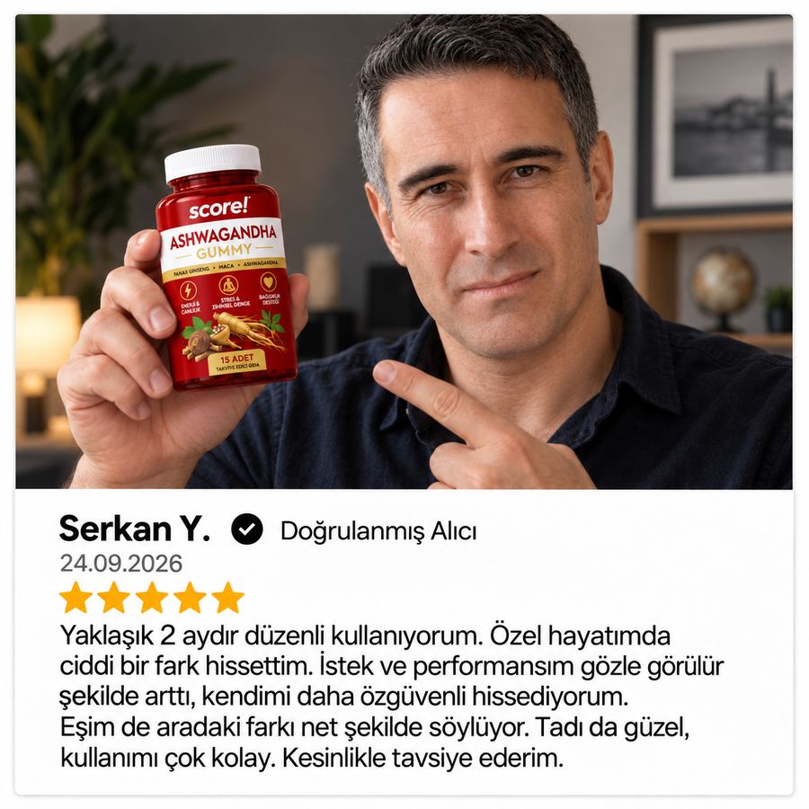 Score! Ashwagandha Gummy müşteri yorumu