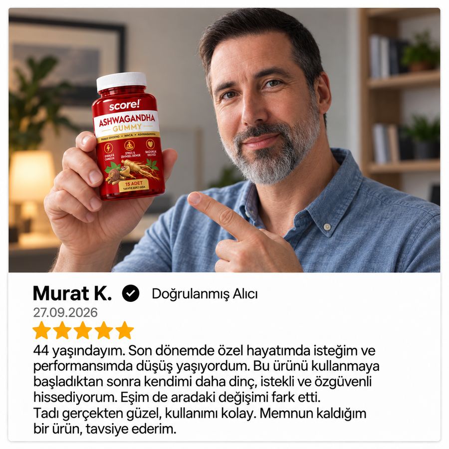 Score! Ashwagandha Gummy müşteri yorumu