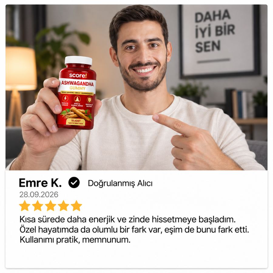 Score! Ashwagandha Gummy müşteri yorumu