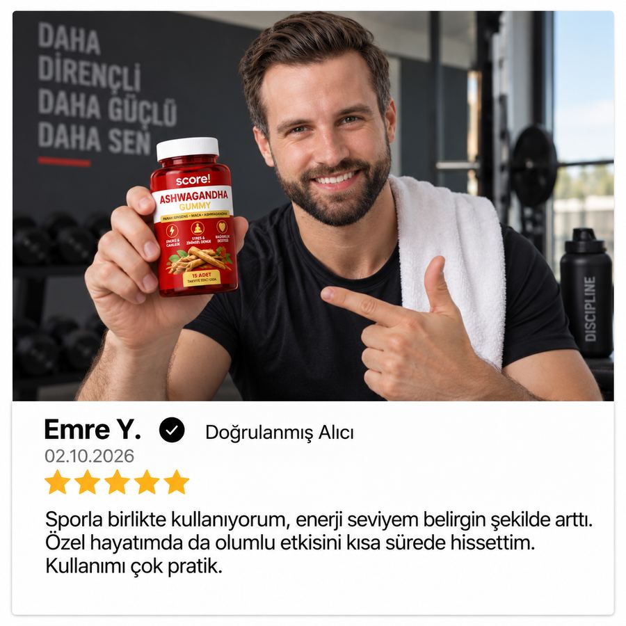 Score! Ashwagandha Gummy müşteri yorumu
